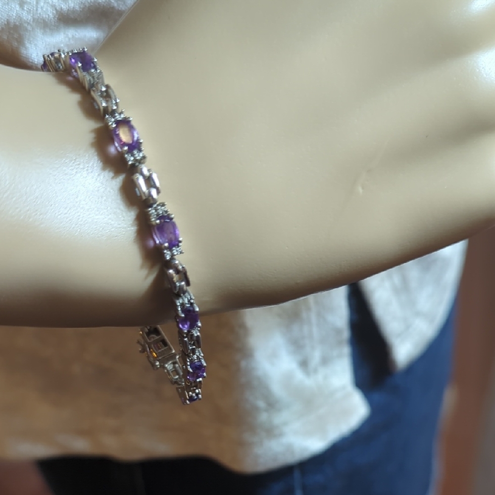 Amethyst And Diamond Bracelet